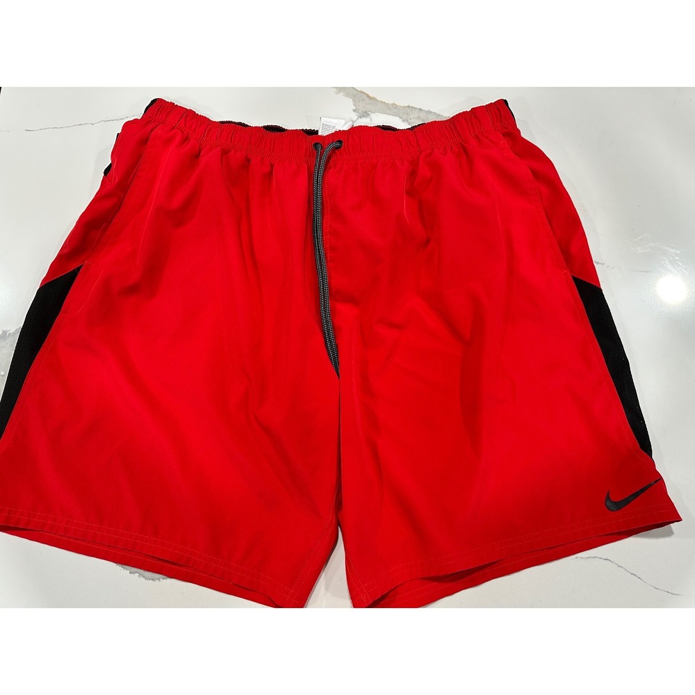 Nike Mens Red Black Mesh Panel Athletic Basketball Shorts 3XL